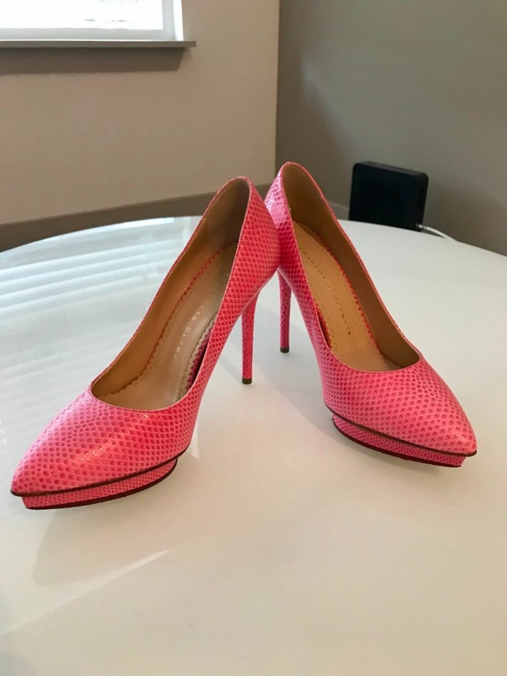 CHARLOTTE OLYMPIA DEBBIE PUMPS in EXOTIC LIZARD SKIN